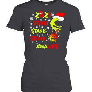 Santa Grinch Hand 2021 Stink Stank Stunk MA Life Coronavirus Christmas Sweater Shirt