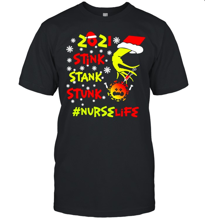 Santa Grinch Hand 2021 Stink Stank Stunk Nurse Life Coronavirus Christmas Sweater T-shirt Santa Grinch Hand 2021 Stink Stank Stunk Nurse Life Coronavirus Christmas Sweater T-shirt