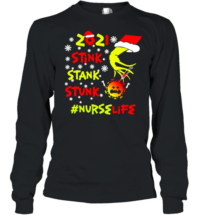 Santa Grinch Hand 2021 Stink Stank Stunk Nurse Life Coronavirus Christmas Sweater T-shirt Santa Grinch Hand 2021 Stink Stank Stunk Nurse Life Coronavirus Christmas Sweater T-shirt