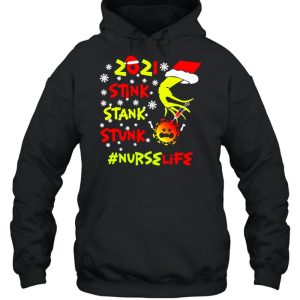 Santa Grinch Hand 2021 Stink Stank Stunk Nurse Life Coronavirus Christmas Sweater T shirt 5
