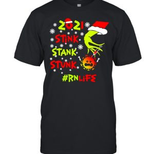 Santa Grinch Hand 2021 Stink Stank Stunk RN Life Coronavirus Christmas Sweater T-shirt