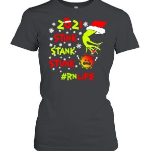 Santa Grinch Hand 2021 Stink Stank Stunk RN Life Coronavirus Christmas Sweater T-shirt