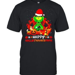 Santa Grinch Happy Hallothanksmas Halloween 2021 shirt