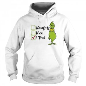 Santa Grinch naughty nice I tried Christmas shirt 5