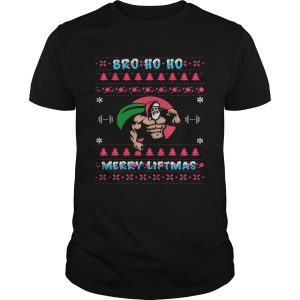 Santa Gym Bro Ho Ho Merry Liftmas Ugly Merry Christmas shirt