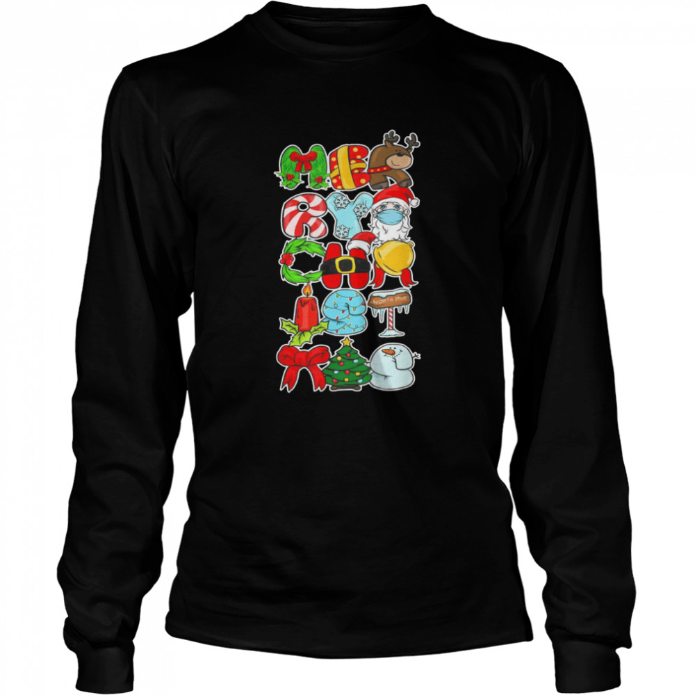 Santa In Mask Merry Christmas 2021 tshirt Santa In Mask Merry Christmas 2021 tshirt