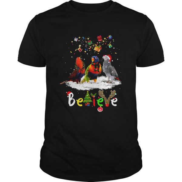 Santa Parrots Believe Christmas shirt