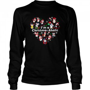 Santa Penguin I'm A Christmas Aholic Merry Christmas Shirt 3