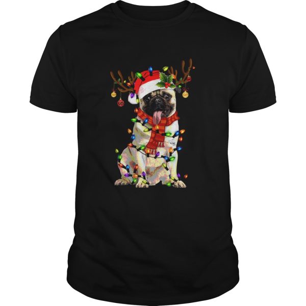 Santa Pug Reindeer Merry Christmas shirt