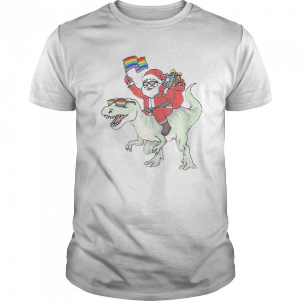 Santa Riding Saurus shirt