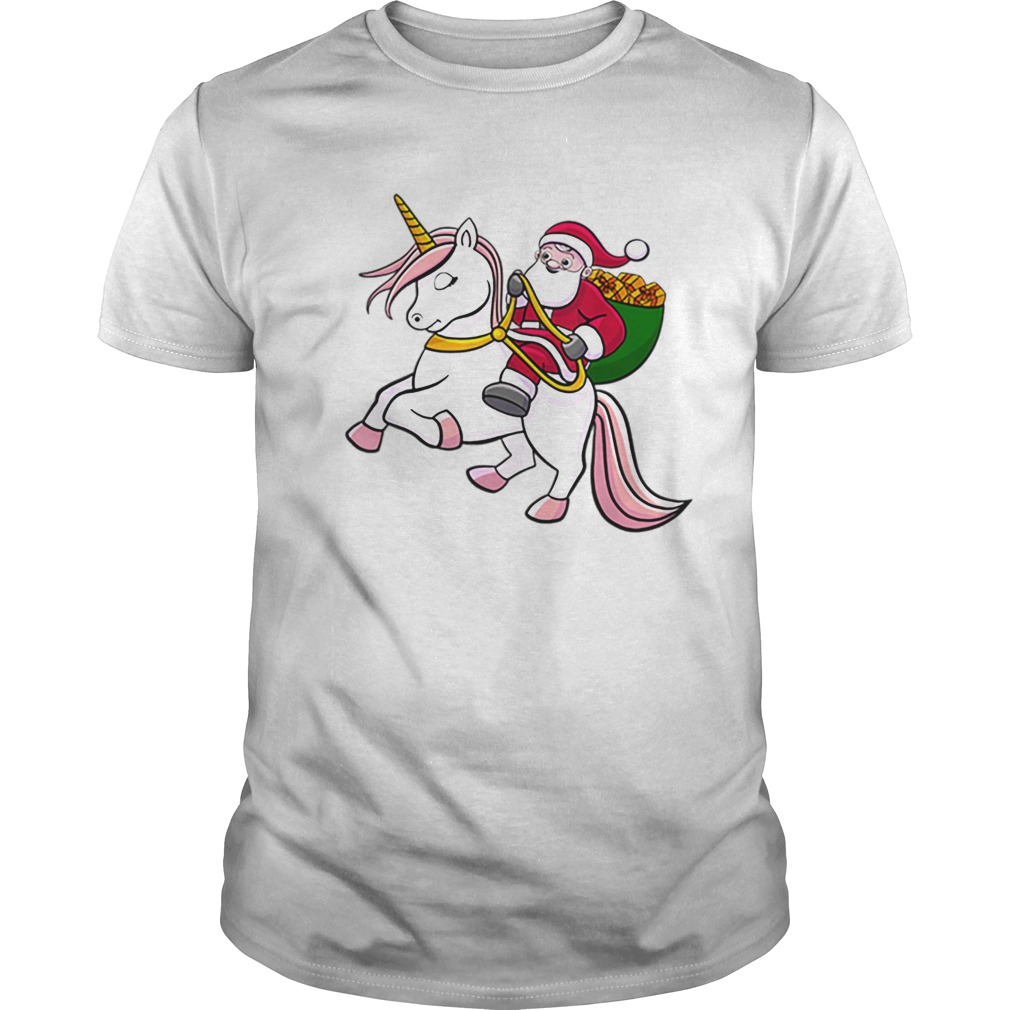 Santa Riding Unicorn Cute Girls Christmas shirt Santa Riding Unicorn Cute Girls Christmas shirt