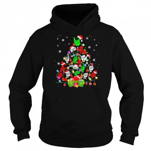 Santa Sign Language Tree Light 2021 Christmas shirt