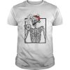 Santa Skeleton Drinking Coffee Merry Christmas shirt