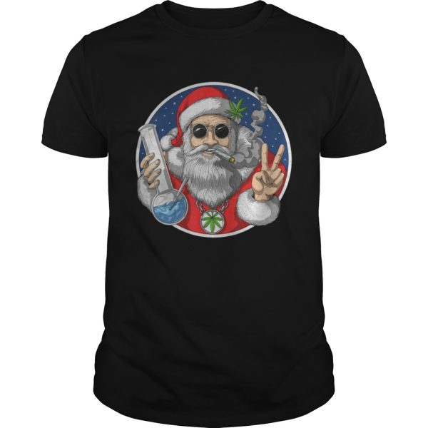 Santa Smoking Weed Stoner Cannabis Marijuana Funny Christmas shirt