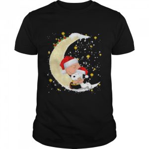 Santa Snoopy And Charlie Brown Moon Merry Christmas shirt