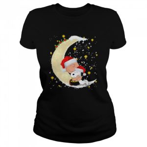Santa Snoopy And Charlie Brown Moon Merry Christmas shirt
