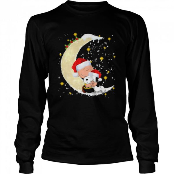 Santa Snoopy And Charlie Brown Moon Merry Christmas shirt