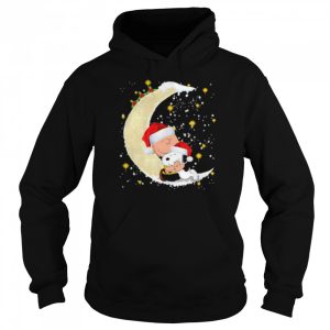 Santa Snoopy And Charlie Brown Moon Merry Christmas shirt 5