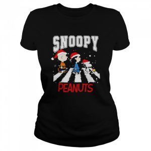Santa Snoopy and Peanuts Abbey Road Christmas shirt