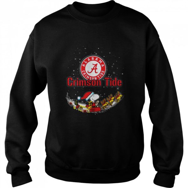 Santa Snoopy and Woodstock Alabama Crimson Tide 2021 Christmas shirt