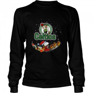 Santa Snoopy and Woodstock Boston Celtics 2021 Christmas shirt 3