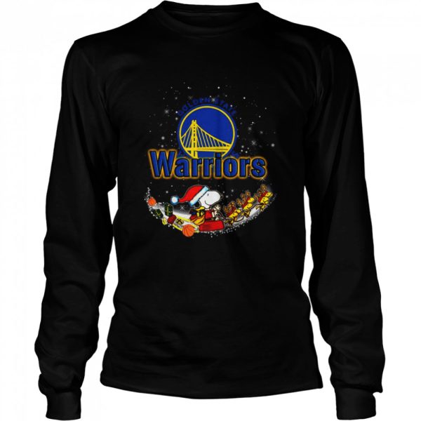 Santa Snoopy and Woodstock Golden State Warriors 2021 Christmas tshirt