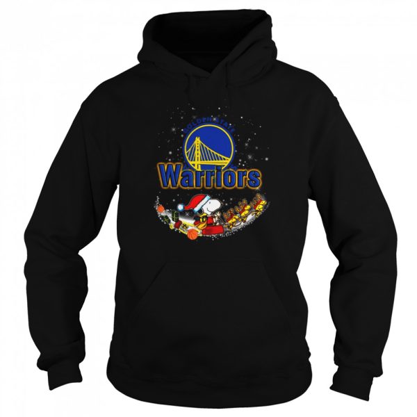 Santa Snoopy and Woodstock Golden State Warriors 2021 Christmas tshirt