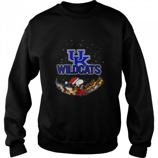 Santa Snoopy and Woodstock Kentucky Wildcats 2021 Christmas tshirt