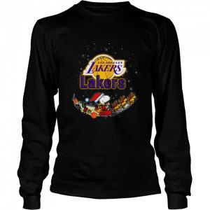 Santa Snoopy and Woodstock Los Angeles Lakers 2021 Christmas tshirt 3