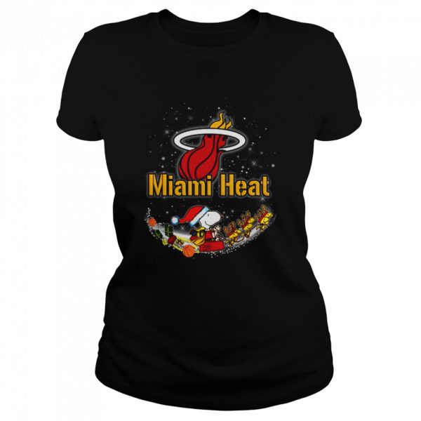Santa Snoopy and Woodstock Miami Heat 2021 Christmas tshirt
