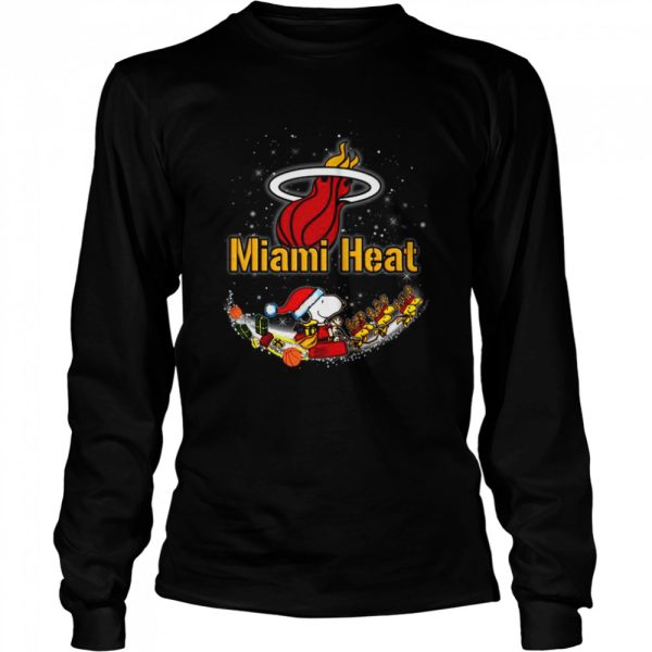 Santa Snoopy and Woodstock Miami Heat 2021 Christmas tshirt