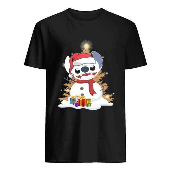 Santa Stitch Make Snowman Christmas T- Shirt