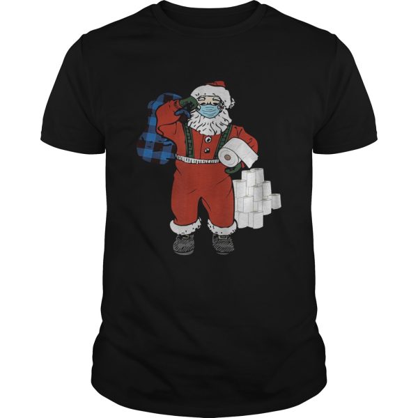 Santa With Face Mask And Toilet Paper Christmas shirt