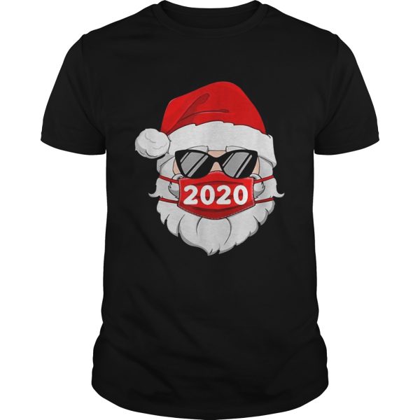 Santa With Face Mask Christmas 2020 Family Pajamas Xmas shirt