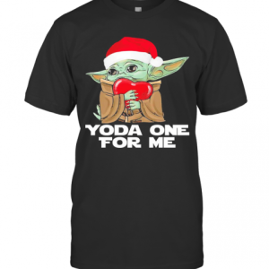 Santa Yoda Hug Heart Yoda One For Me Christmas T-Shirt