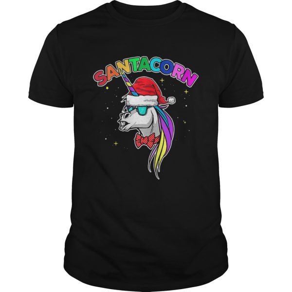 Santacorn Unicorn Santa Hat Christmas shirt