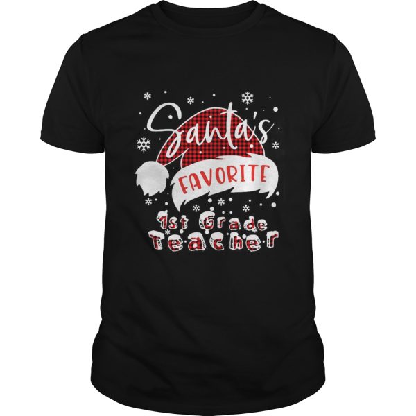 Santas Favorite 1st Grade Teacher Christmas shirt