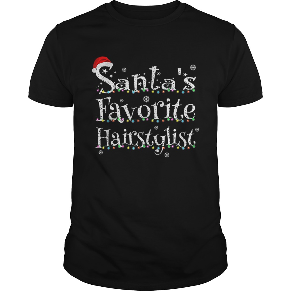Santas Favorite Hairstylist Xmas Lights shirt Santas Favorite Hairstylist Xmas Lights shirt