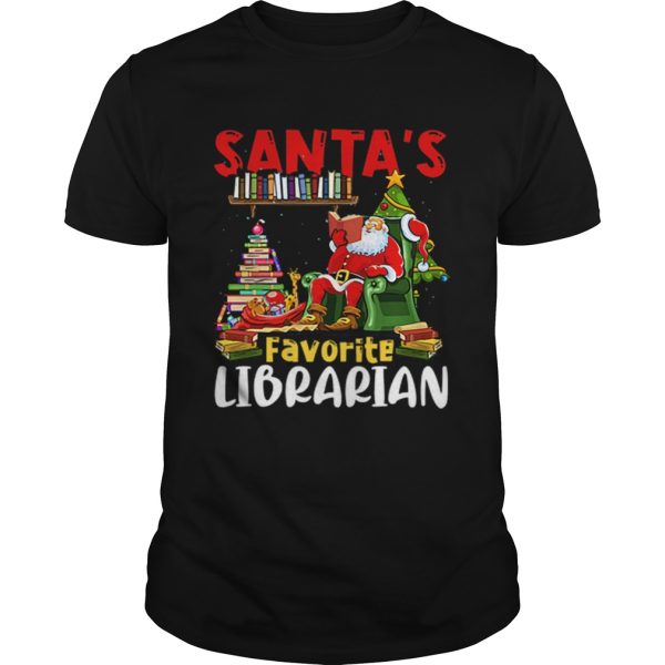 Santas Favorite Librarian Christmas Book Lovers shirt
