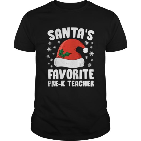 Santas Favorite PreK Teacher Christmas shirt