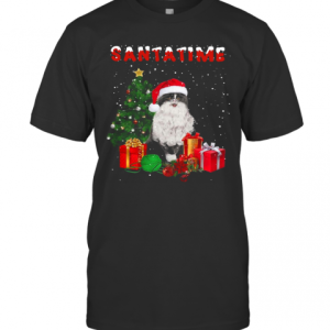 Santatime Cat Merry Christmas Tree Gift T-Shirt