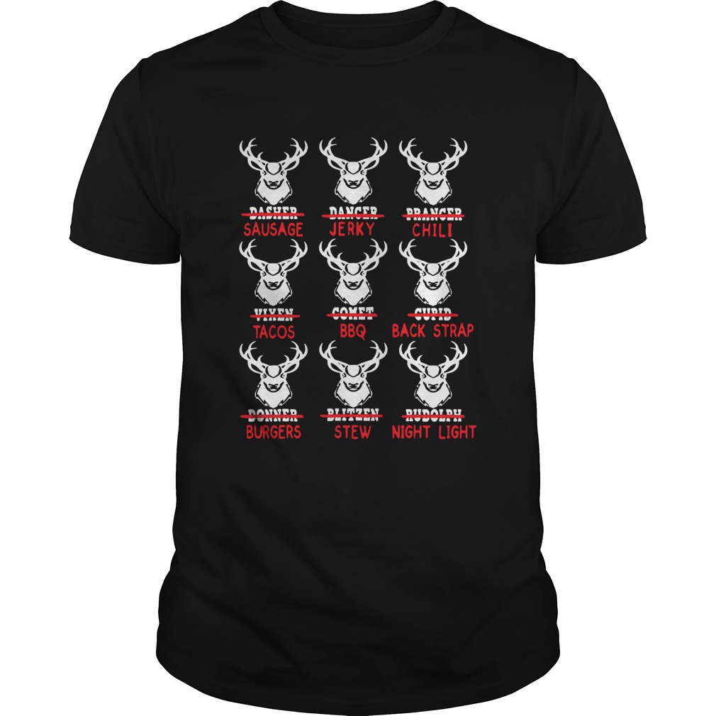 Sausage Jerky Chili Tacos BBQ Back Strap Burgers Stew Night Light shirt Sausage Jerky Chili Tacos BBQ Back Strap Burgers Stew Night Light shirt