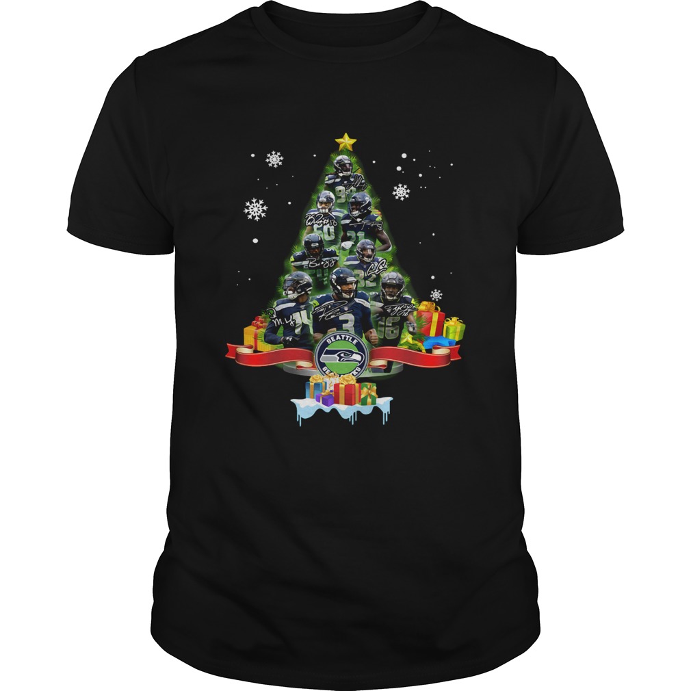 Seattle Seahawks Football Players Signatures Tree Christmas shirt Seattle Seahawks Football Players Signatures Tree Christmas shirt
