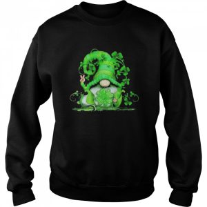 Shamrock V Sign Gnome Patrick's Day Shirt 4