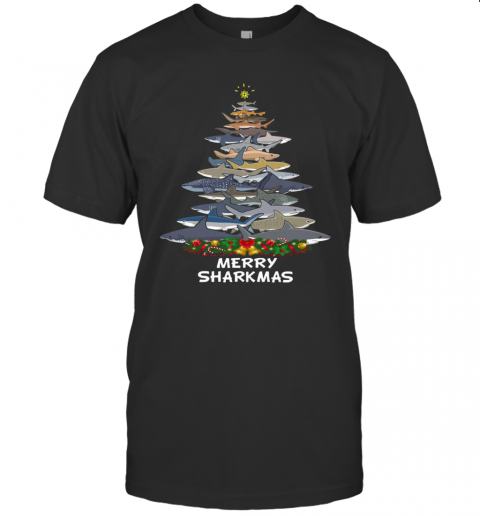 Sharks Tree Merry Sharkmas T-Shirt Sharks Tree Merry Sharkmas T-Shirt