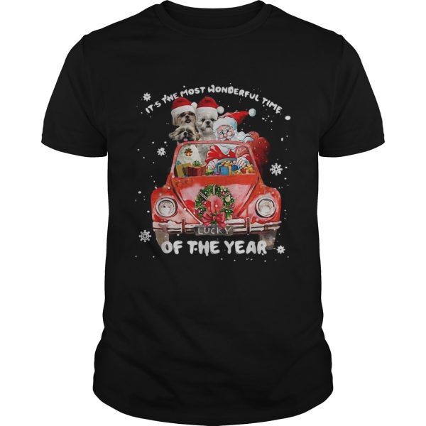 Shih Tzu and Santa it’s the most wonderful time of the year Christmas shirt