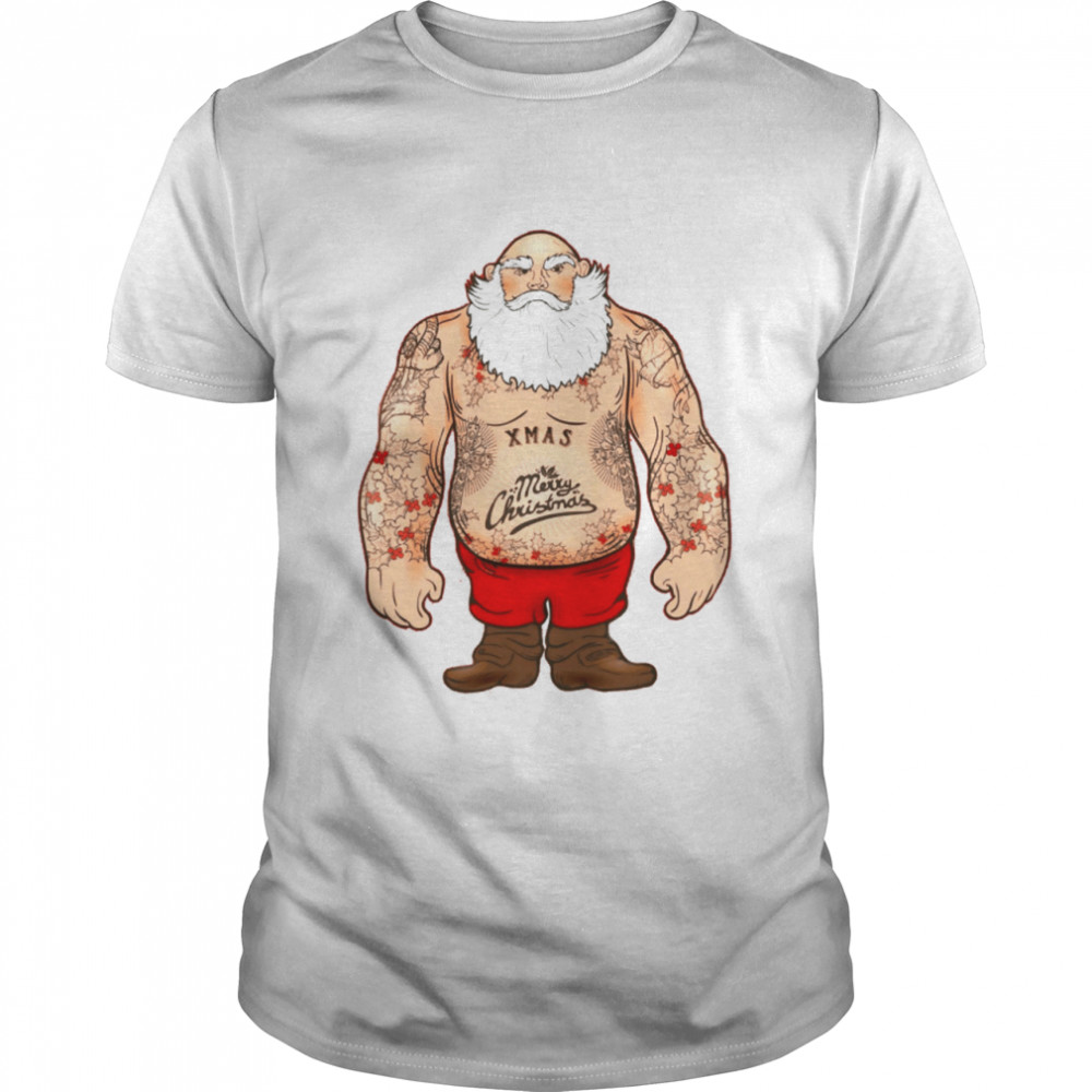 Shirtless Santa Covered In Tattoos For Christmas Mens shirt Shirtless Santa Covered In Tattoos For Christmas Mens shirt