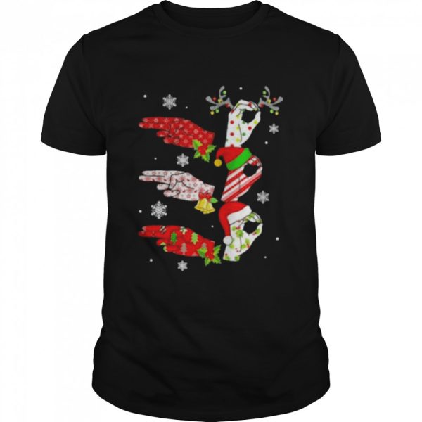 Sign Language Santa Merry Christmas shirt