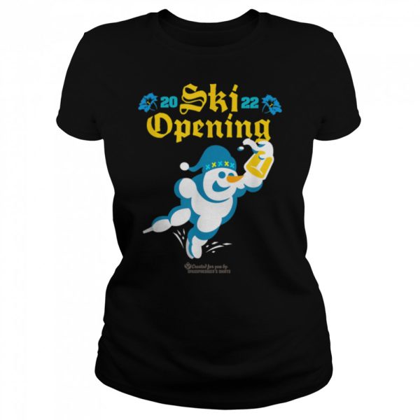 Ski Opening 2022 Beer Drinking Snowman Apres Ski T-Shirt