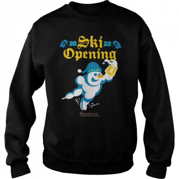 Ski Opening 2022 Beer Drinking Snowman Apres Ski T-Shirt